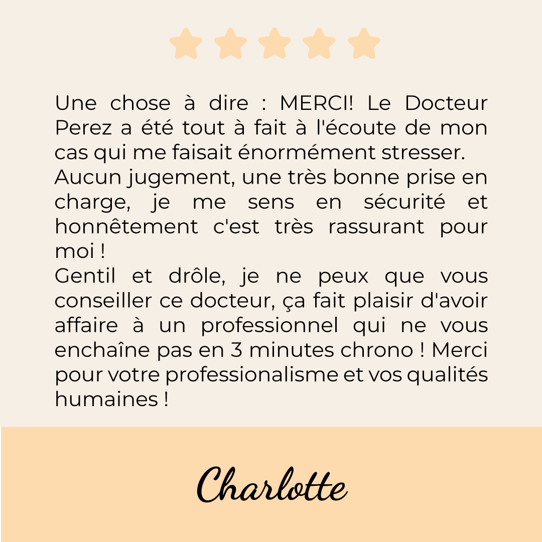 Avis des patients du Docteur Stephane Perez, professionnalisme