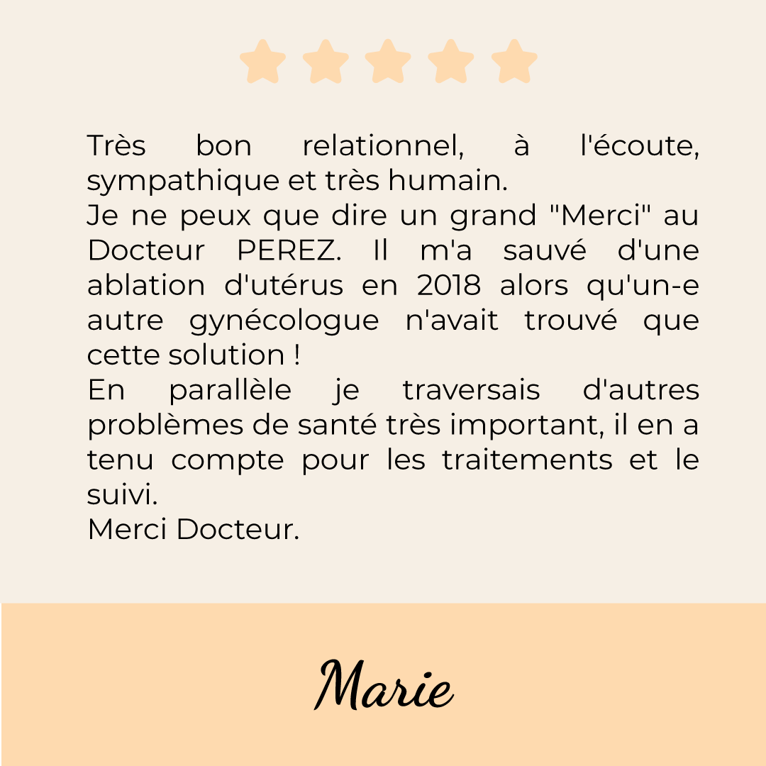 Avis des patients ablation utérus